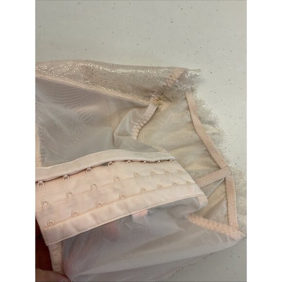 Victoria Secret Dream Angles Pink Lace long line Bustier Bra Size 34B convert - Picture 7 of 8